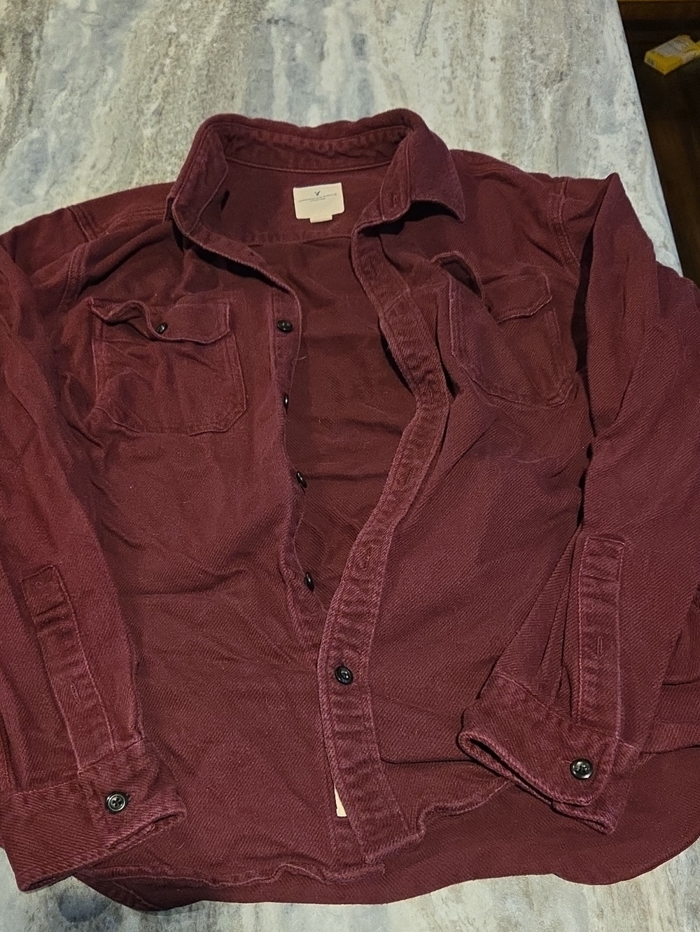 American Eagle Outfitters Men's Burgundy Corduroy Shirt Jacket